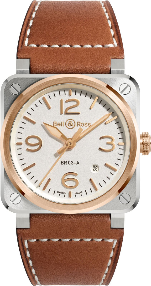 Bell Ross BR 03 White Steel Gold Automatic White Dial 41mm