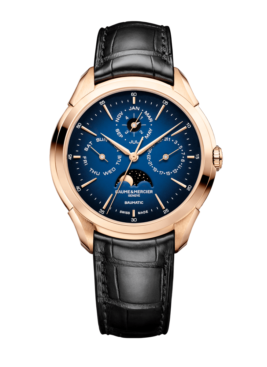 Baume Et Mercier Clifton Baumatic Perpetual Calendar 18K Rose Gold Aut Hemsleys Jewellers