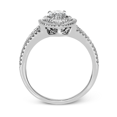 Bague Alliance Halo Diamant Solitaire Or Blanc 18K - Taille 53, Diamant G VS1, Neuve