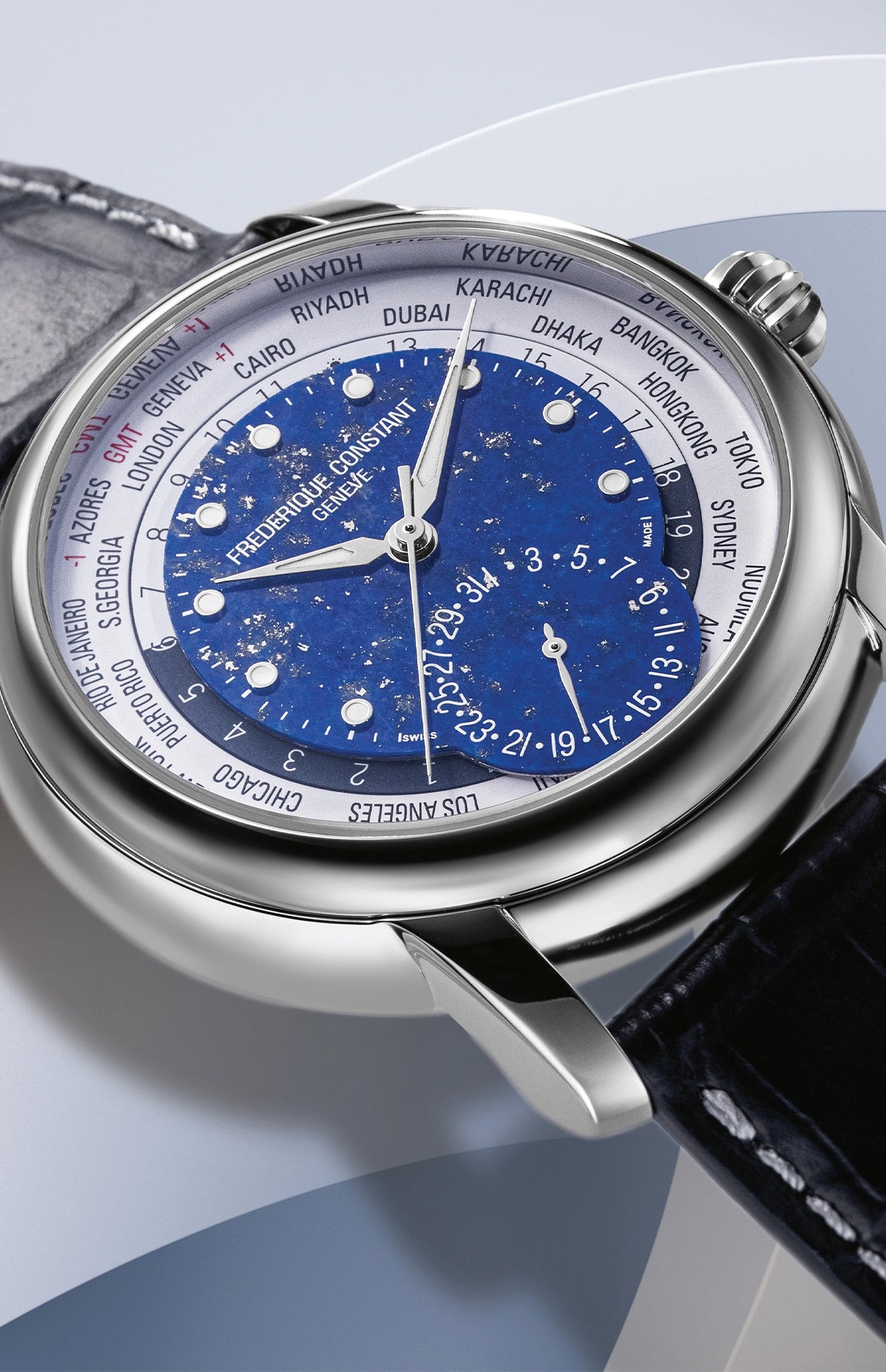 Frederique Constant Manufacture Classic Worldtimer Limited Edition Automatic (Blue Lapis Lazuli Dial / 42mm)