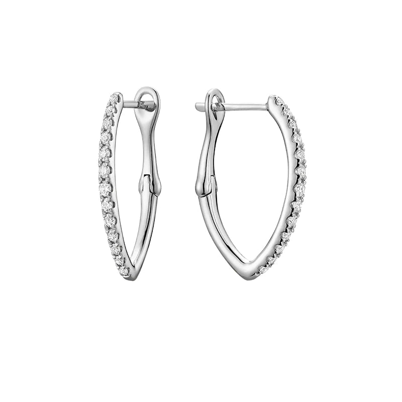 Hemsleys Collection 14k Diamond V-Shape Hoop Earrings
