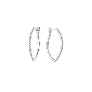 Hemsleys Collection 14k Diamond V-Shape Hoop Earrings