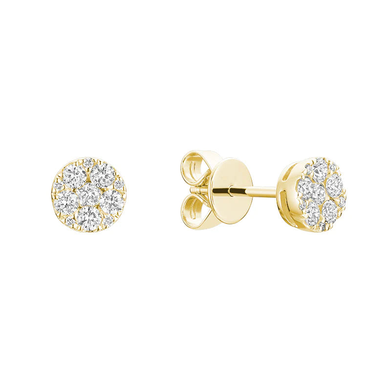 Hemsleys Collection 14K Round Diamond Illusion Set Stud Earrings
