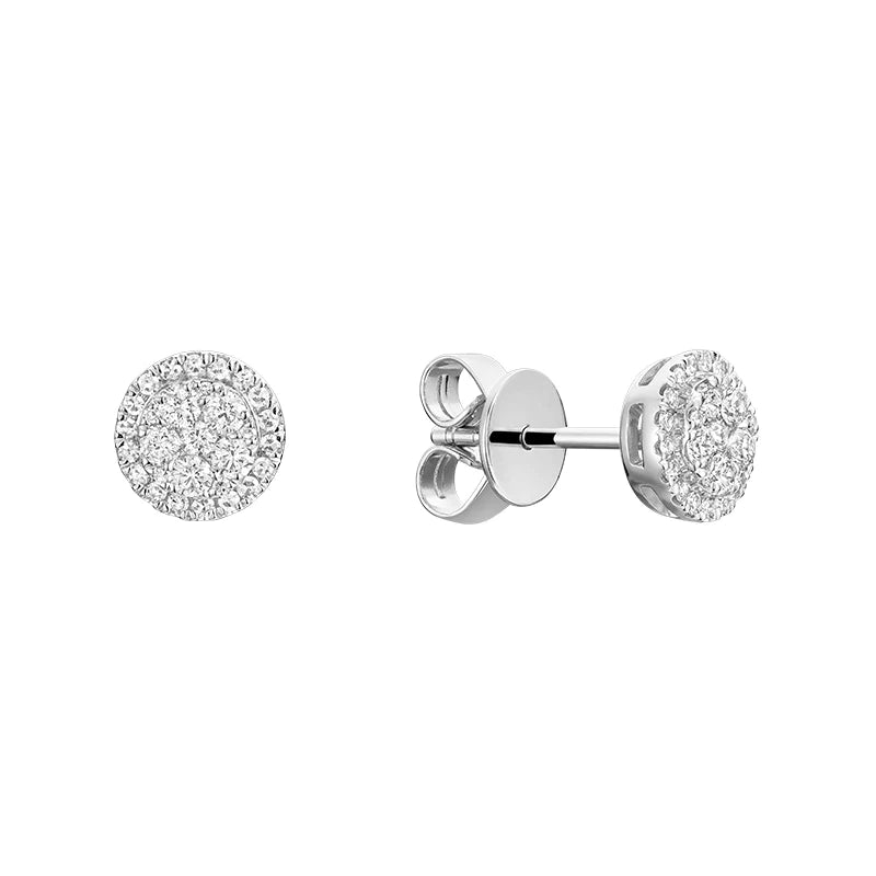 Hemsleys Collection 14K Diamond Illusion Set & Round Diamond Halo Stud Earrings