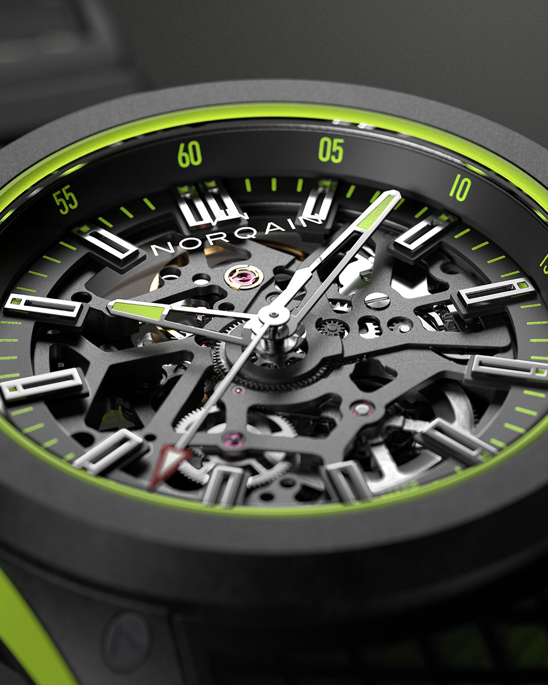 Norqain Independence Wild One Skeleton Stan The Man Limited Edition Auto (Green Skeleton Dial / 42mm)