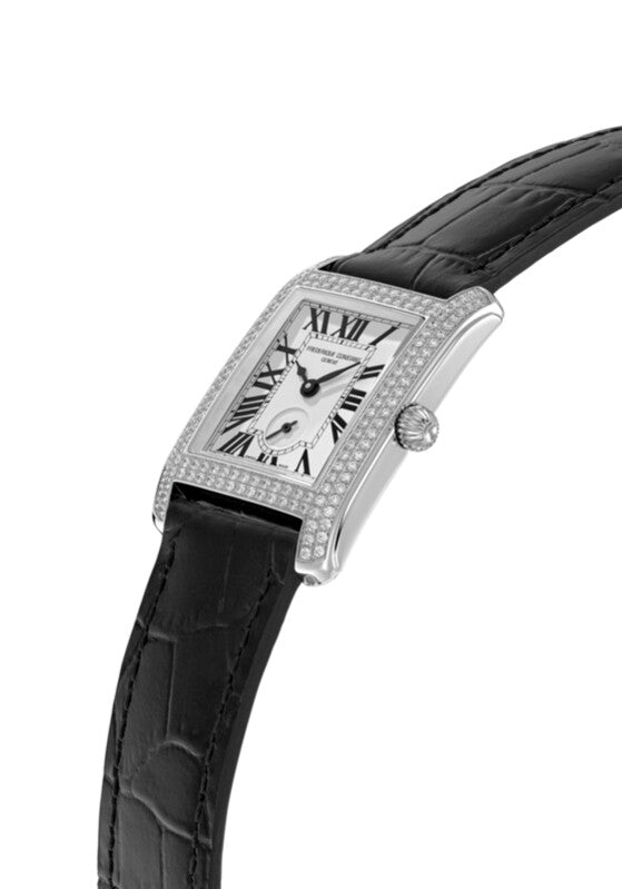 Frederique Constant Classics Carrée Quartz (Silver Dial / 36mm x 25mm / Diamond Bezel)