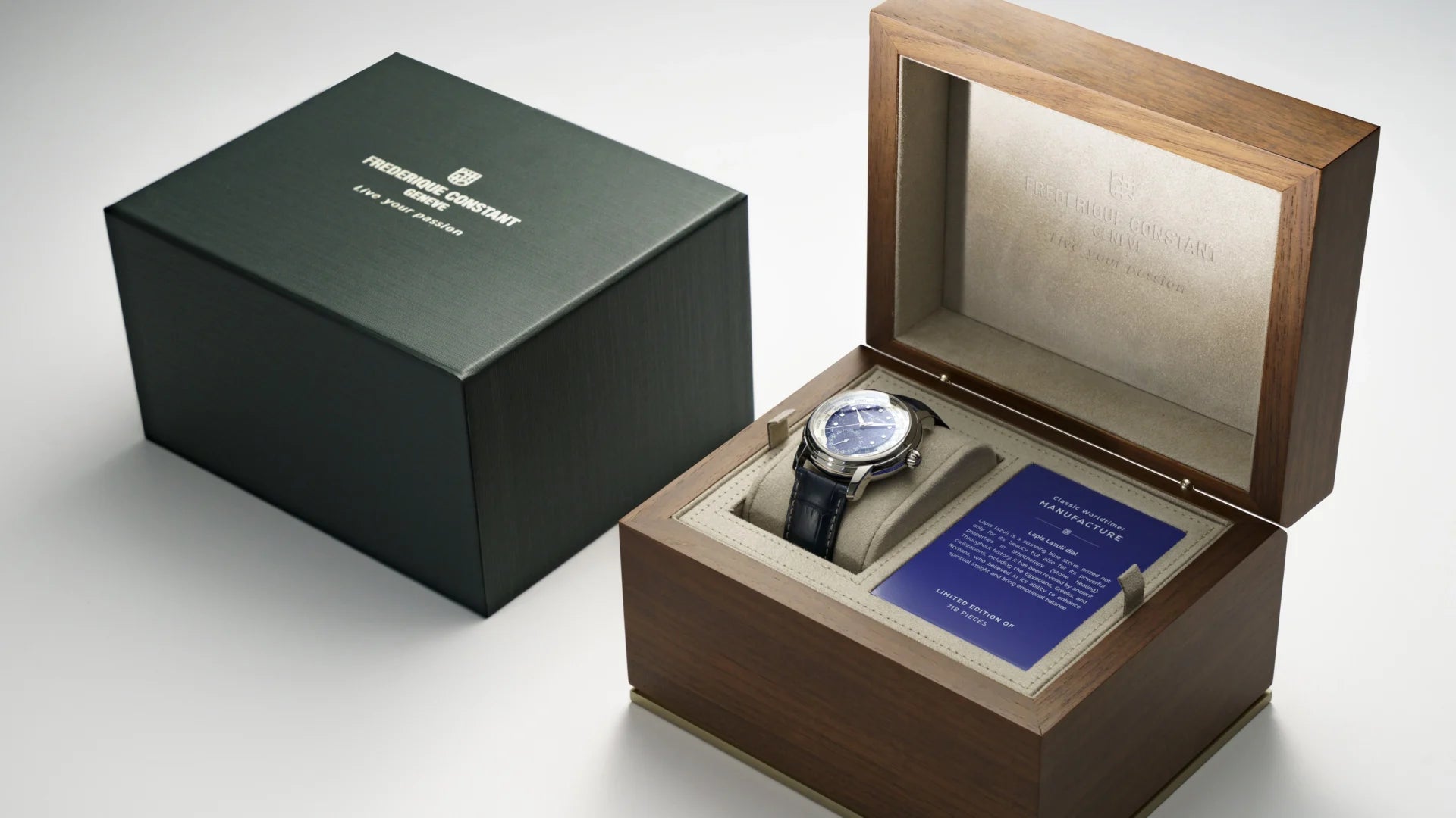 Frederique Constant Manufacture Classic Worldtimer Limited Edition Automatic (Blue Lapis Lazuli Dial / 42mm)