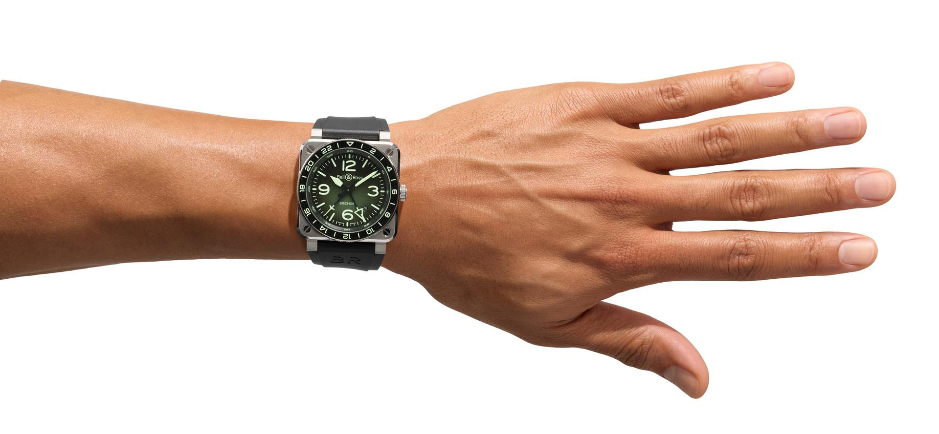 Bell & Ross BR 03 GMT Green Lum Limited Edition Automatic BR0393-GN-ST/SRB (Green Dial / 42mm)