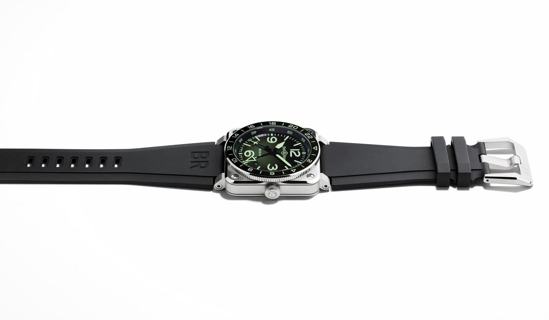 Bell & Ross BR 03 GMT Green Lum Limited Edition Automatic BR0393-GN-ST/SRB (Green Dial / 42mm)