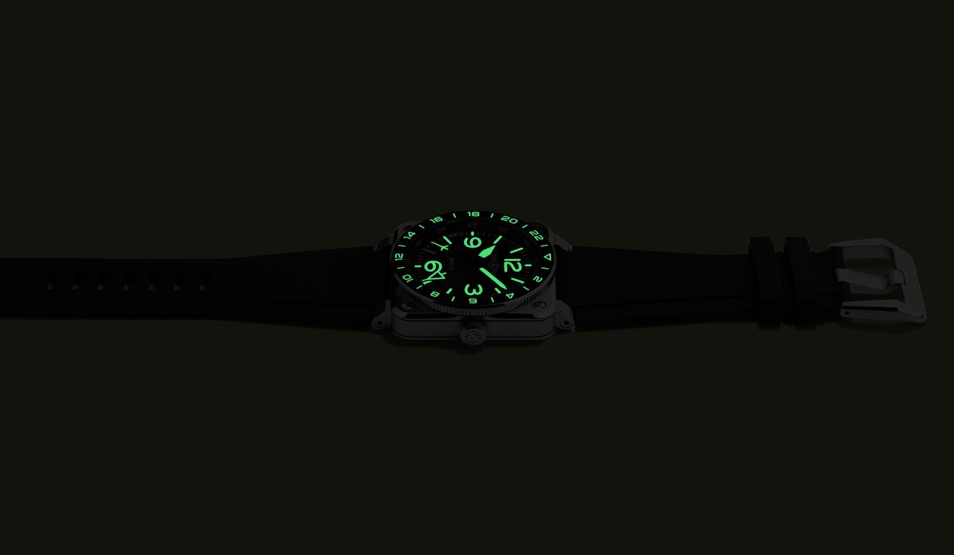 Bell & Ross BR 03 GMT Green Lum Limited Edition Automatic BR0393-GN-ST/SRB (Green Dial / 42mm)
