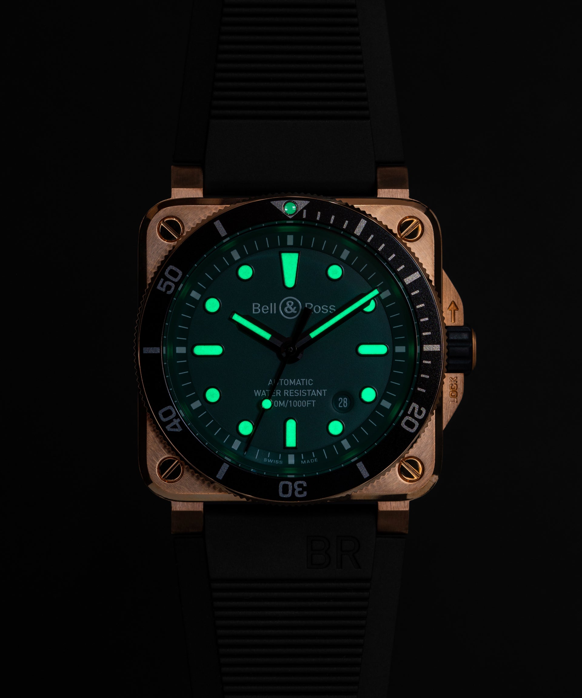 Bell & Ross BR 03-92 Diver Black & Green Bronze Automatic BR0392-D-LT-BR/SRB (Green Dial / 42mm)