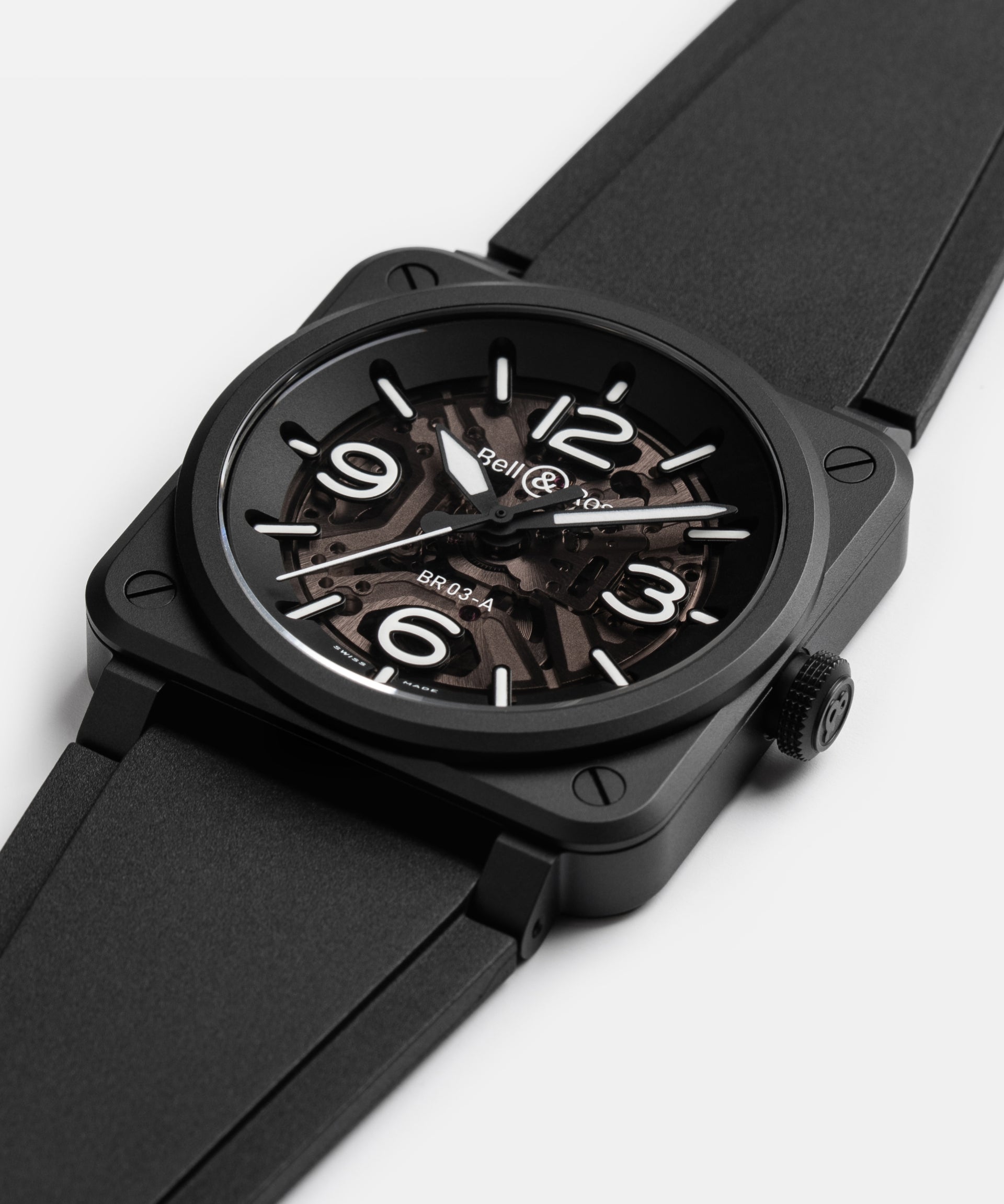 Bell & Ross BR 03 Skeleton Black Ceramic Automatic BR03A-BL-SKCE/SRB (Black Dial / 41mm)