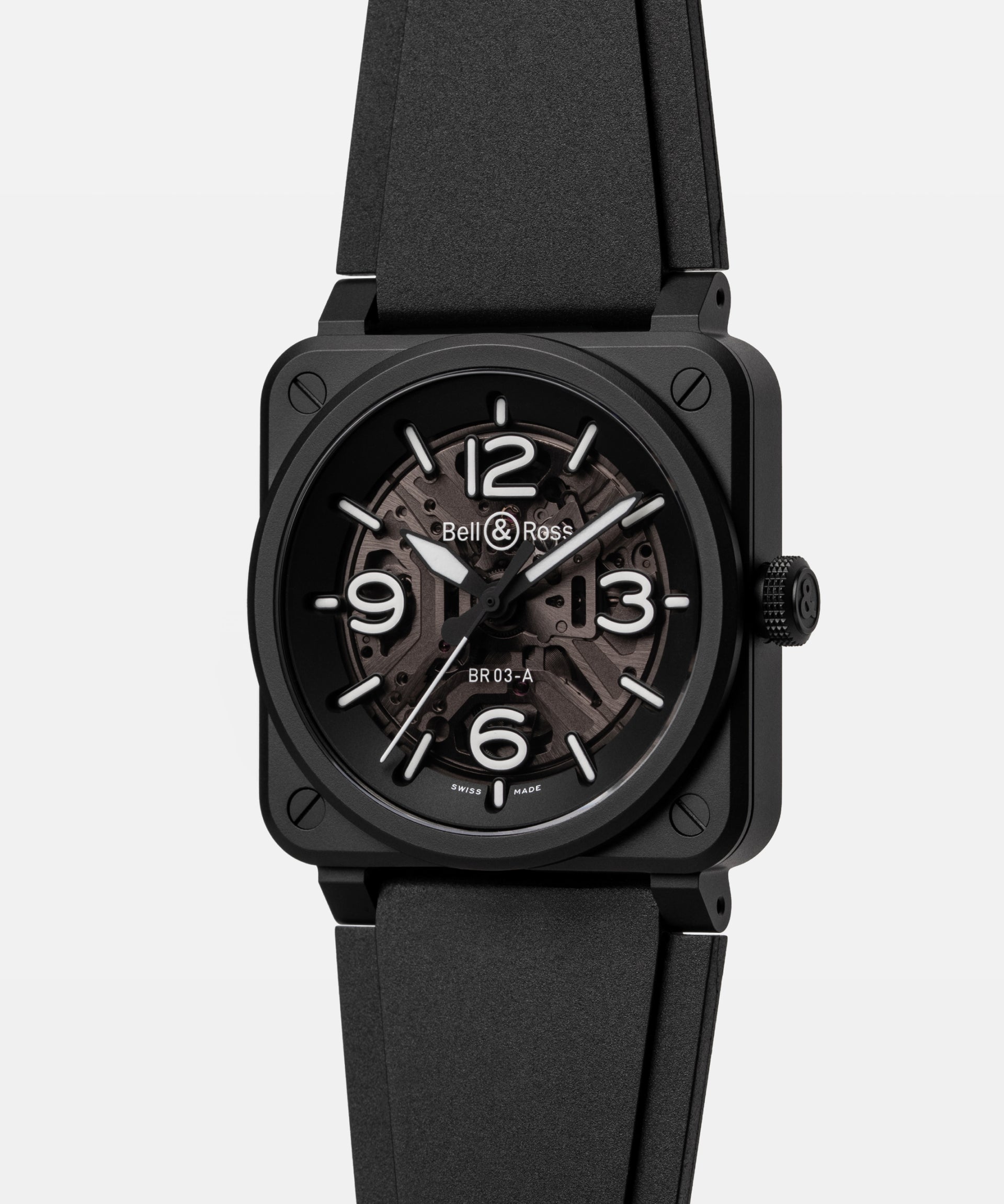 Bell & Ross BR 03 Skeleton Black Ceramic Automatic BR03A-BL-SKCE/SRB (Black Dial / 41mm)
