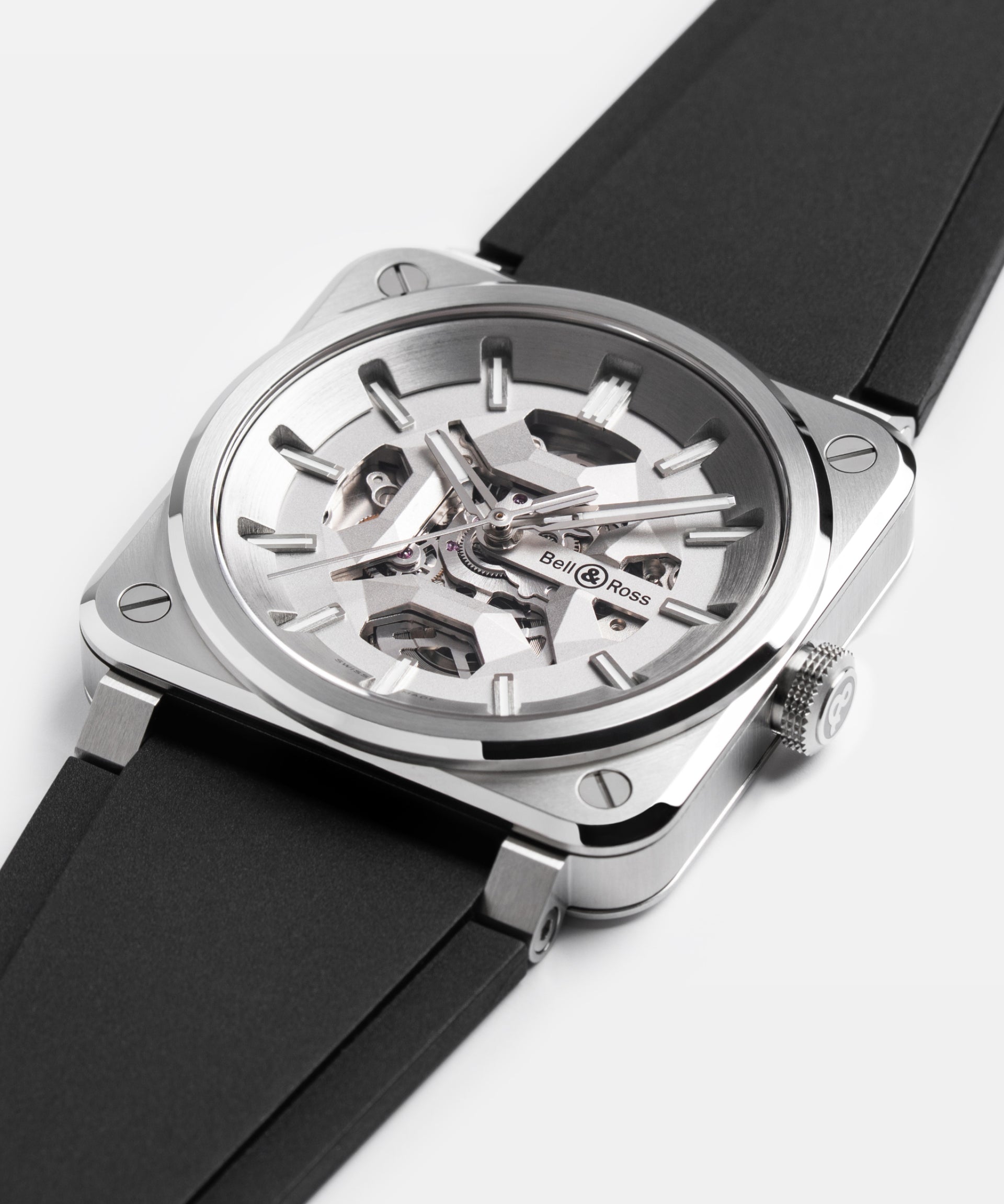Bell & Ross BR 03 Skeleton Grey Steel Limited Edition Automatic BR03A-GR-SKST/SRB (Silver Dial / 41mm)