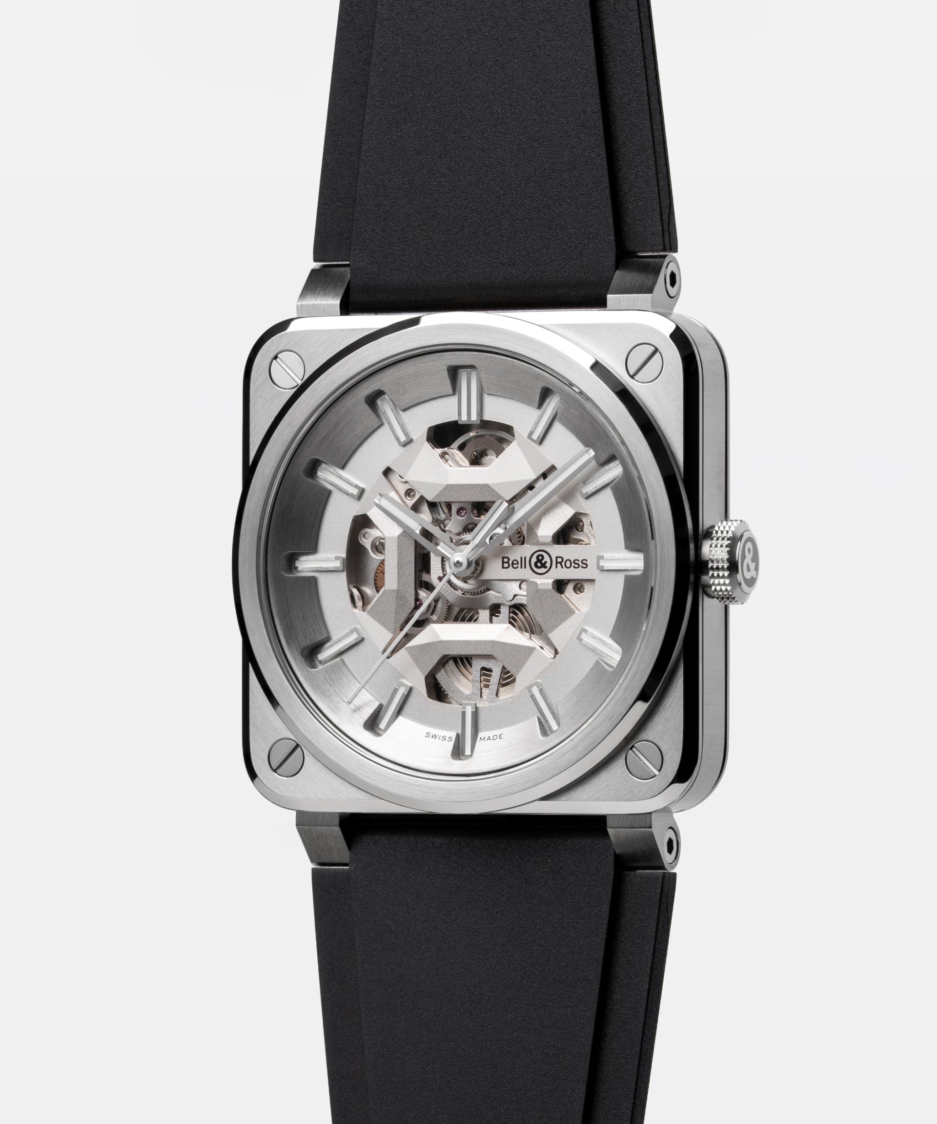 Bell & Ross BR 03 Skeleton Grey Steel Limited Edition Automatic BR03A-GR-SKST/SRB (Silver Dial / 41mm)