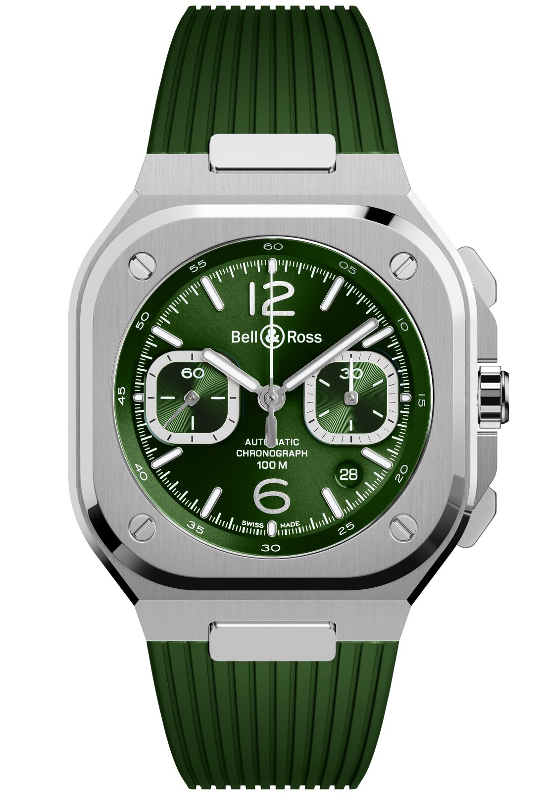 Bell & Ross BR 05 Chrono Green Steel Automatic Chronograph BR05C-GN-ST (Green Dial / 42mm)