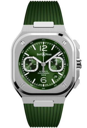 Bell & Ross BR 05 Chrono Green Steel Automatic Chronograph (Green Dial / 42mm)