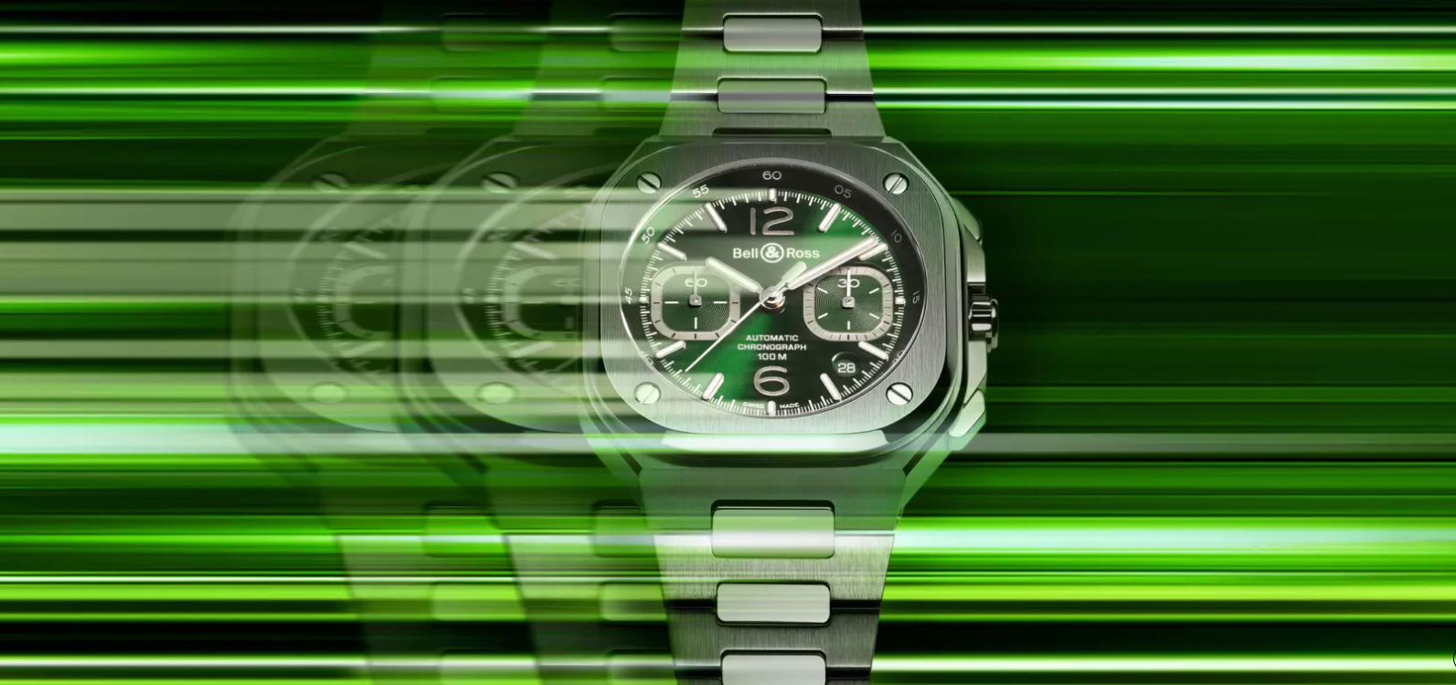 Bell & Ross BR 05 Chrono Green Steel Automatic Chronograph BR05C-GN-ST (Green Dial / 42mm)
