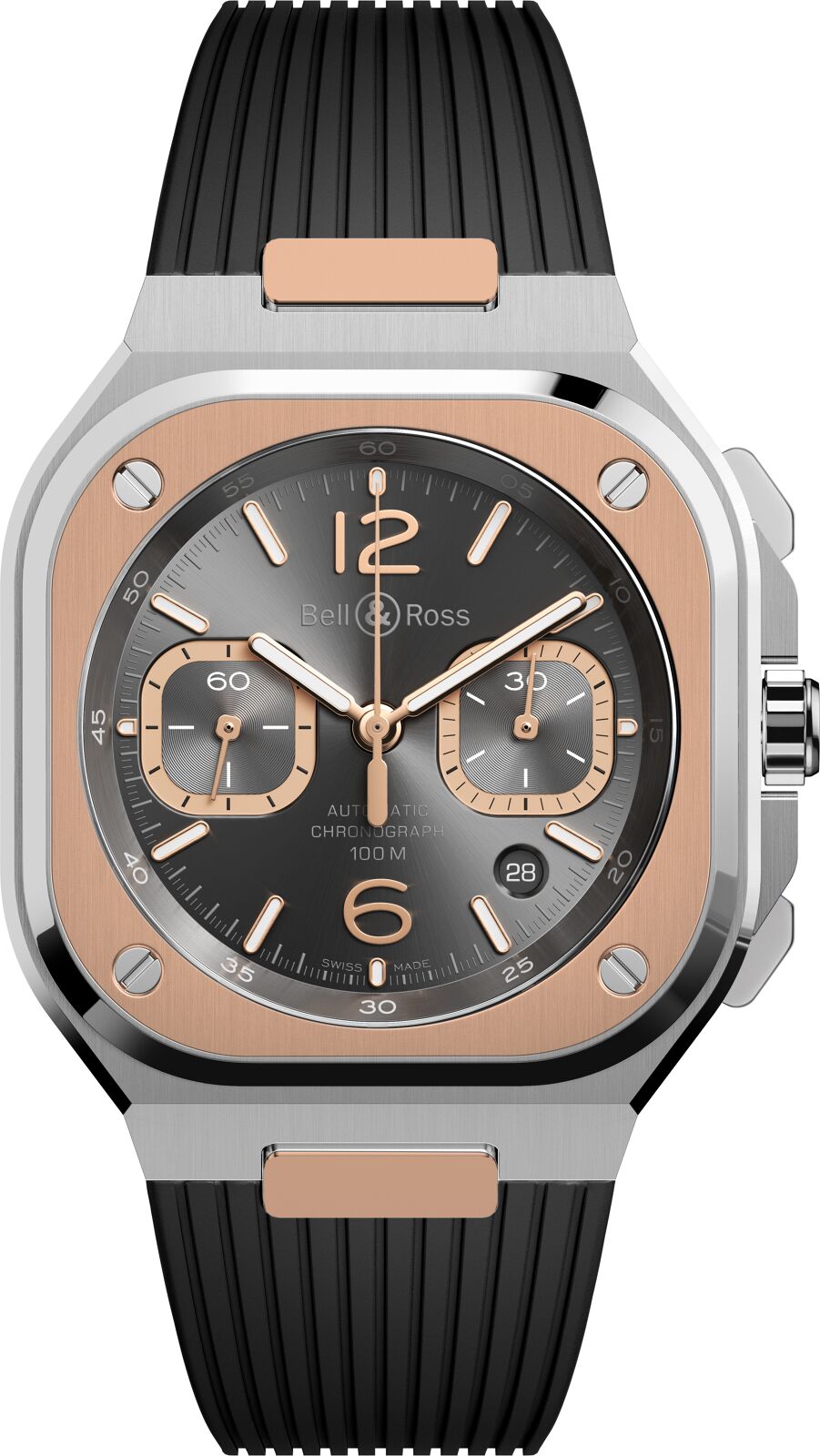 Bell & Ross BR 05 Grey Steel & Gold Automatic Chronograph BR05C-RTH-STPG (Grey Dial / 42mm)
