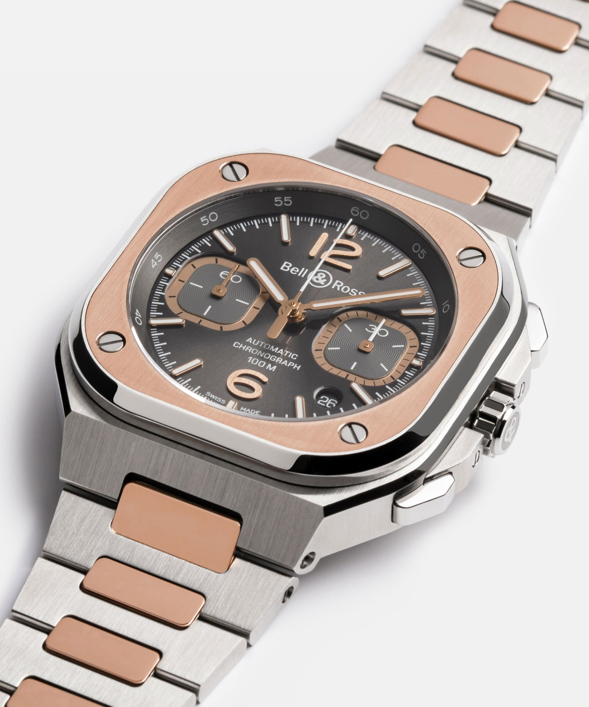 Bell & Ross BR 05 Grey Steel & Gold Automatic Chronograph BR05C-RTH-STPG (Grey Dial / 42mm)