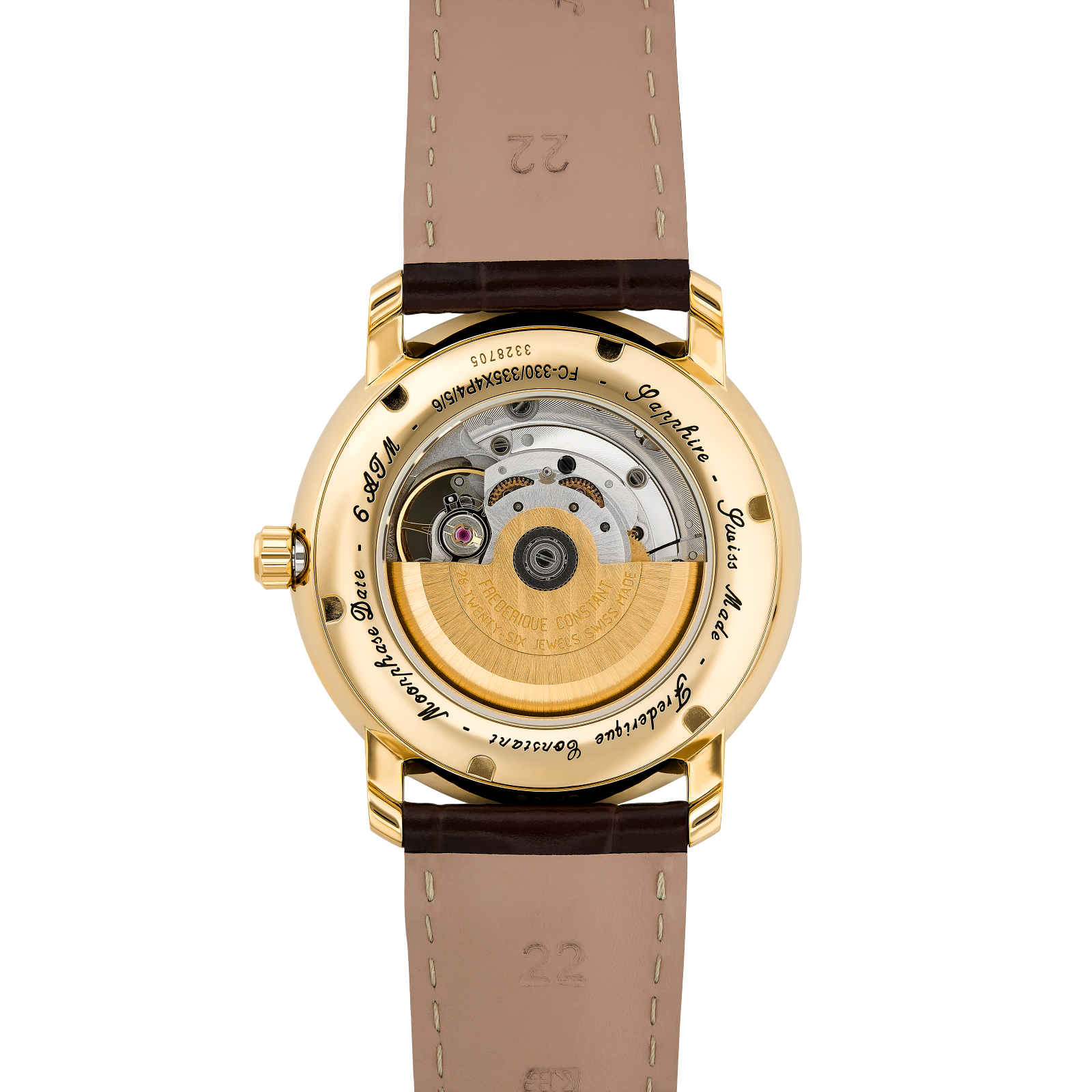 Frederique Constant Classics Heart Beat Moonphase Date Automatic (White Dial / 40mm / Yellow Gold Plated Case)