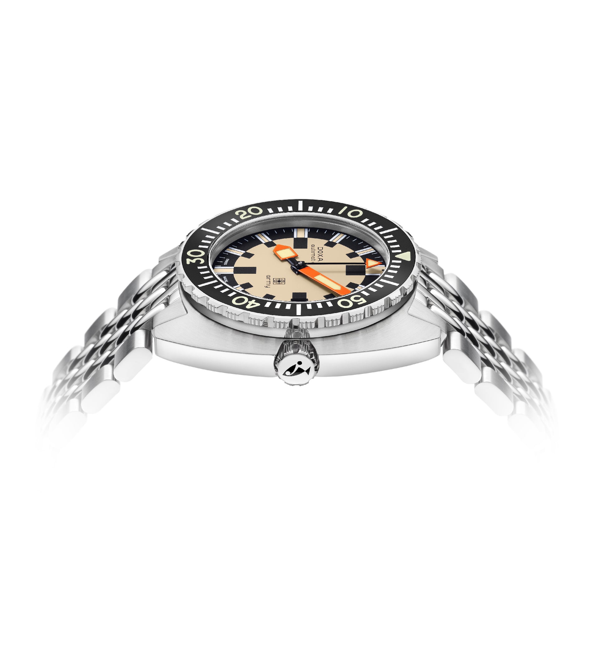 Doxa Army Automatique avec lunette en acier inoxydable (cadran beige / 42,5 mm)