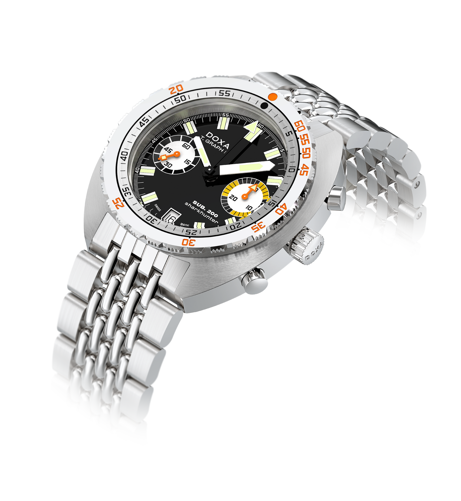 Doxa SUB 200 T.GRAPH II Sharkhunter Automatic Chronograph (Black Dial / 42mm)