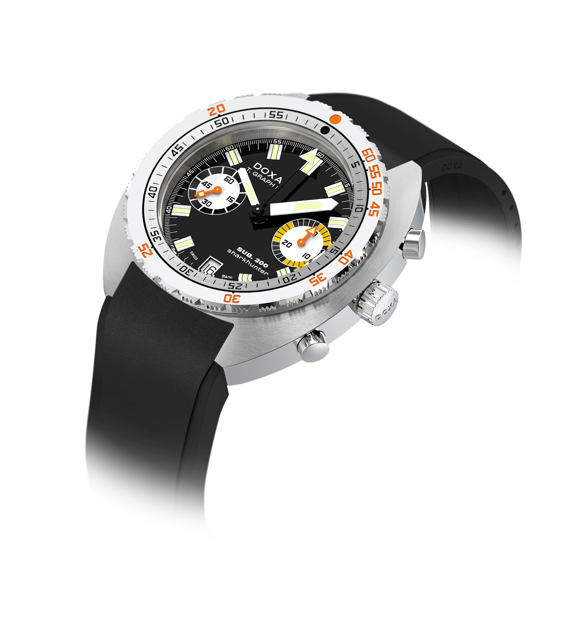Doxa SUB 200 T.GRAPH II Sharkhunter Automatic Chronograph (Black Dial / 42mm)