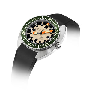 Doxa Army Stainless Steel Bezel Automatic (Beige Dial / 42.5mm / Green Bezel)