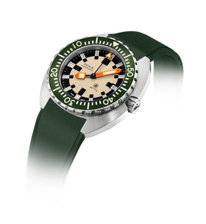 Doxa Army Stainless Steel Bezel Automatic (Beige Dial / 42.5mm / Green Bezel)
