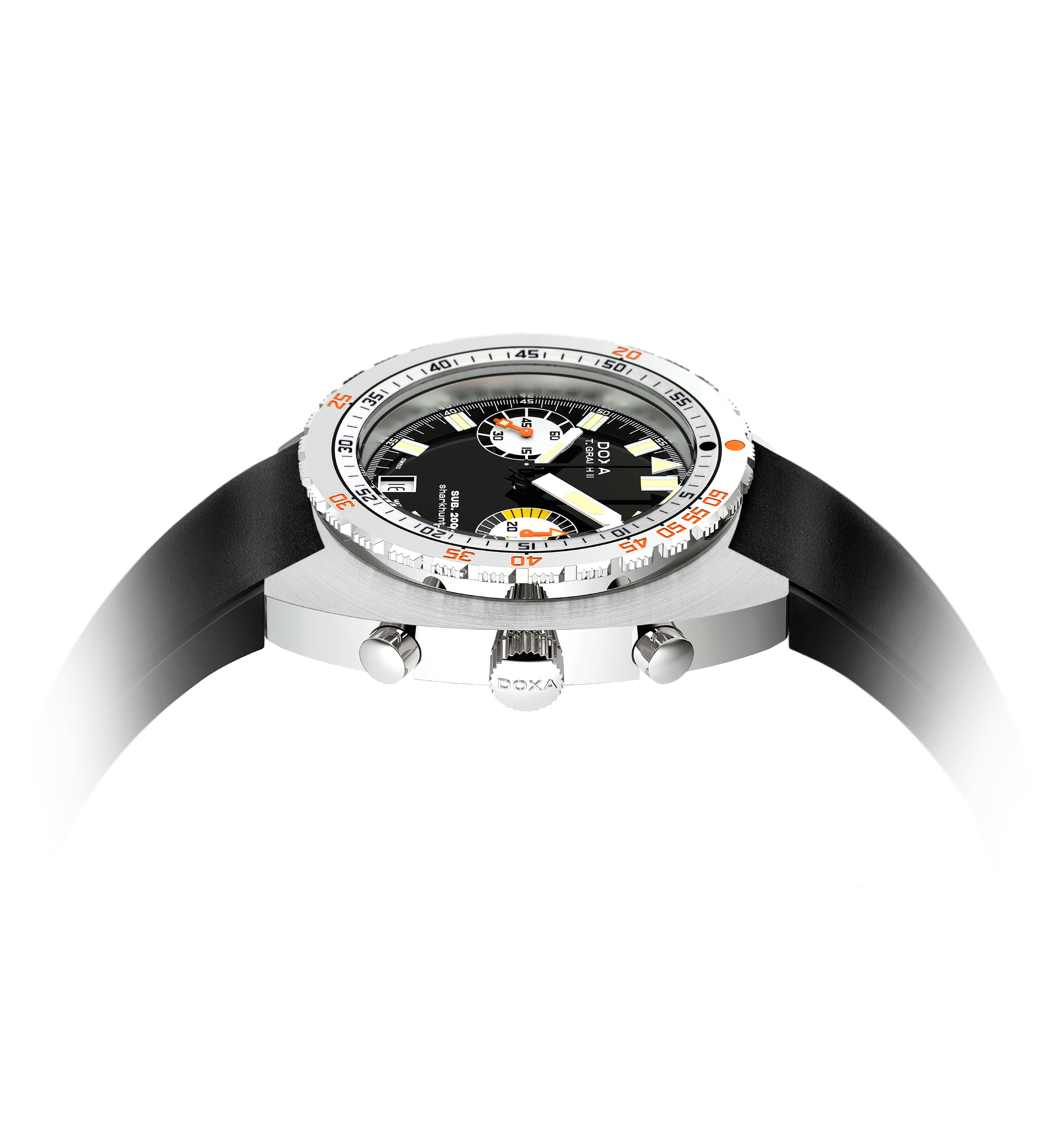 Doxa SUB 200 T.GRAPH II Sharkhunter Automatic Chronograph (Black Dial / 42mm)