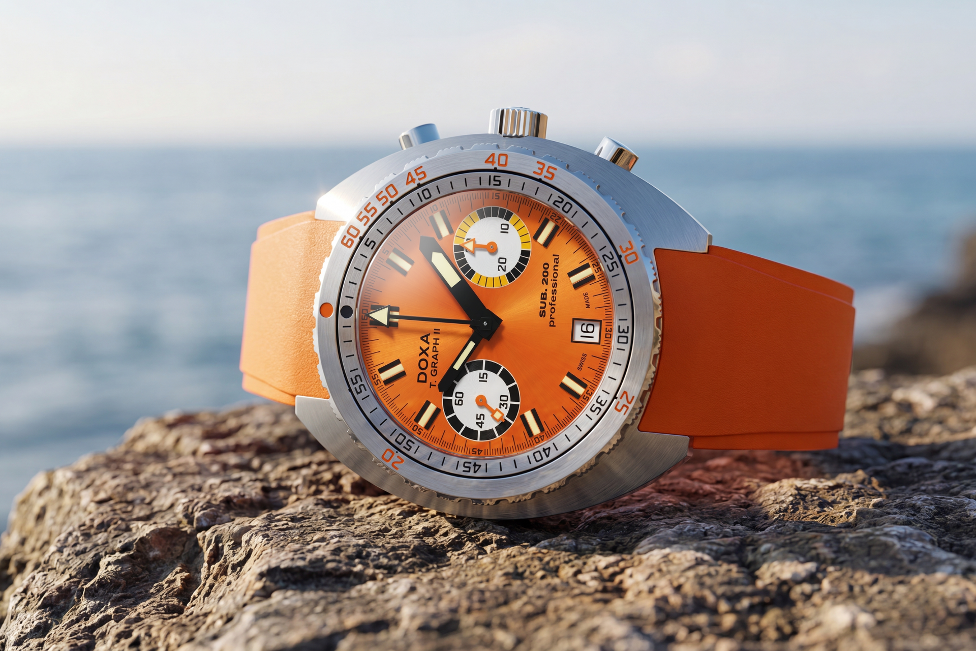 Doxa SUB 200 T.GRAPH II Professional Automatic Chronograph (Orange Dial / 42mm)