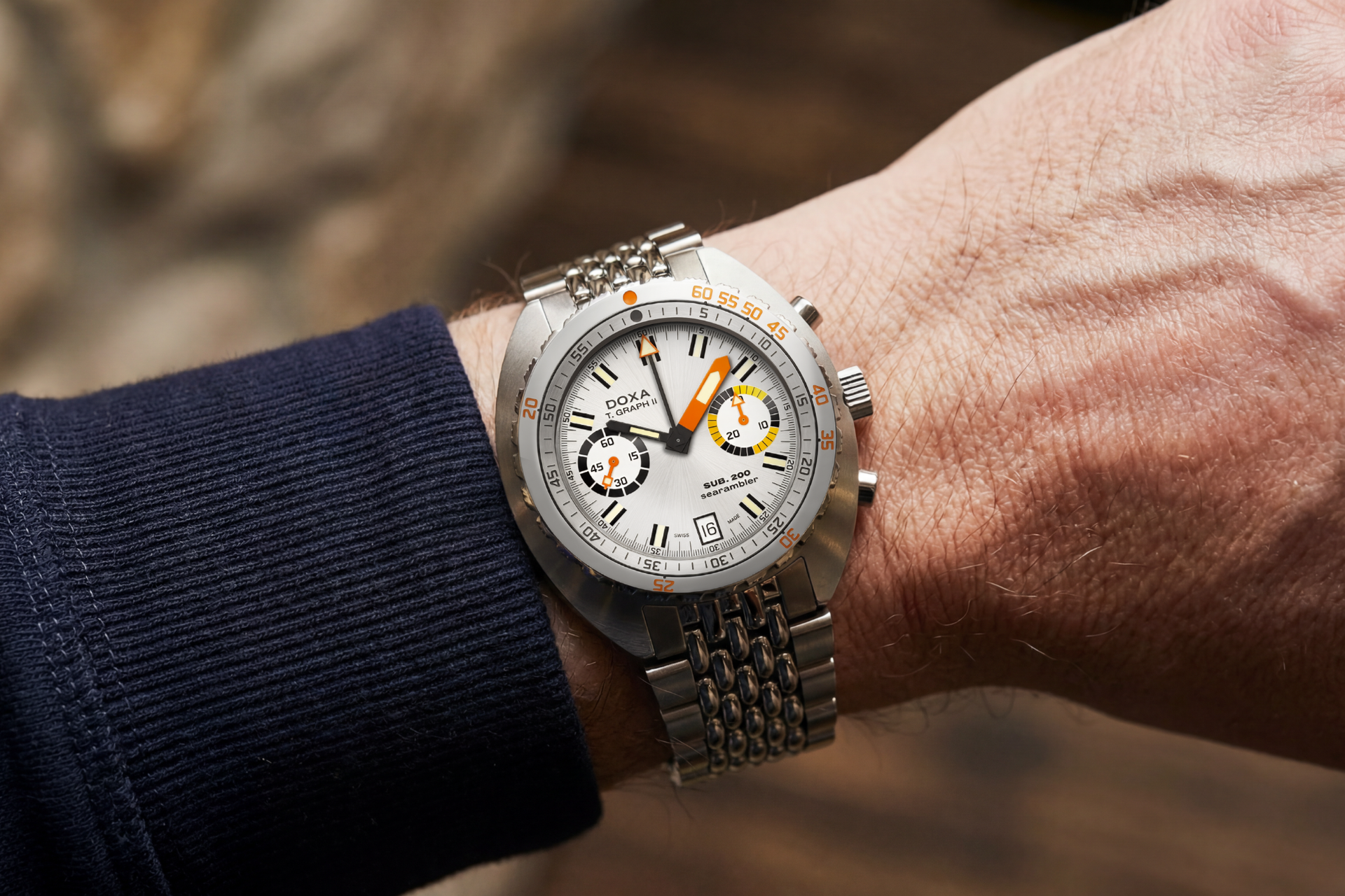 Doxa SUB 200 T.GRAPH II Searambler Automatic Chronograph (Silver Dial / 42mm)