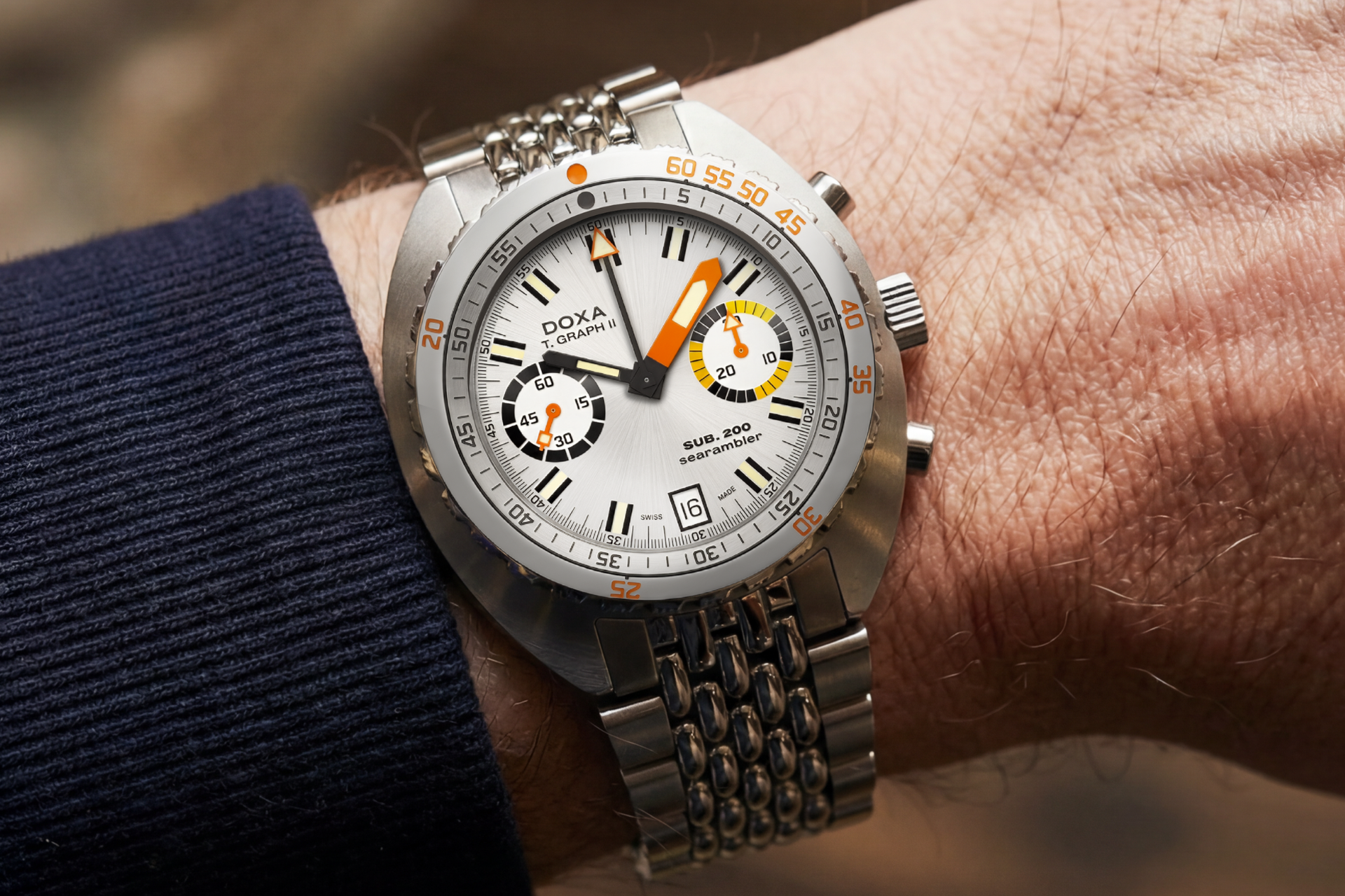 Doxa SUB 200 T.GRAPH II Searambler Automatic Chronograph (Silver Dial / 42mm)