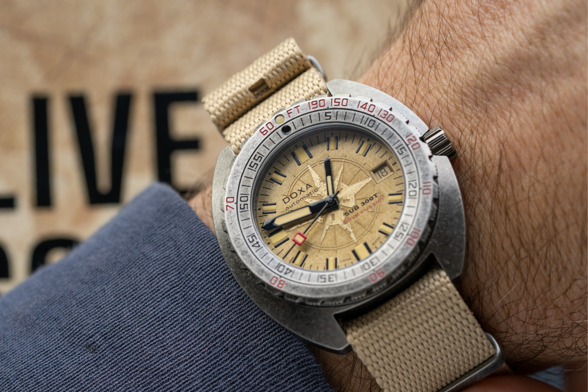 Doxa SUB 300T Clive Cussler Automatic (Beige Dial / 42.5mm)