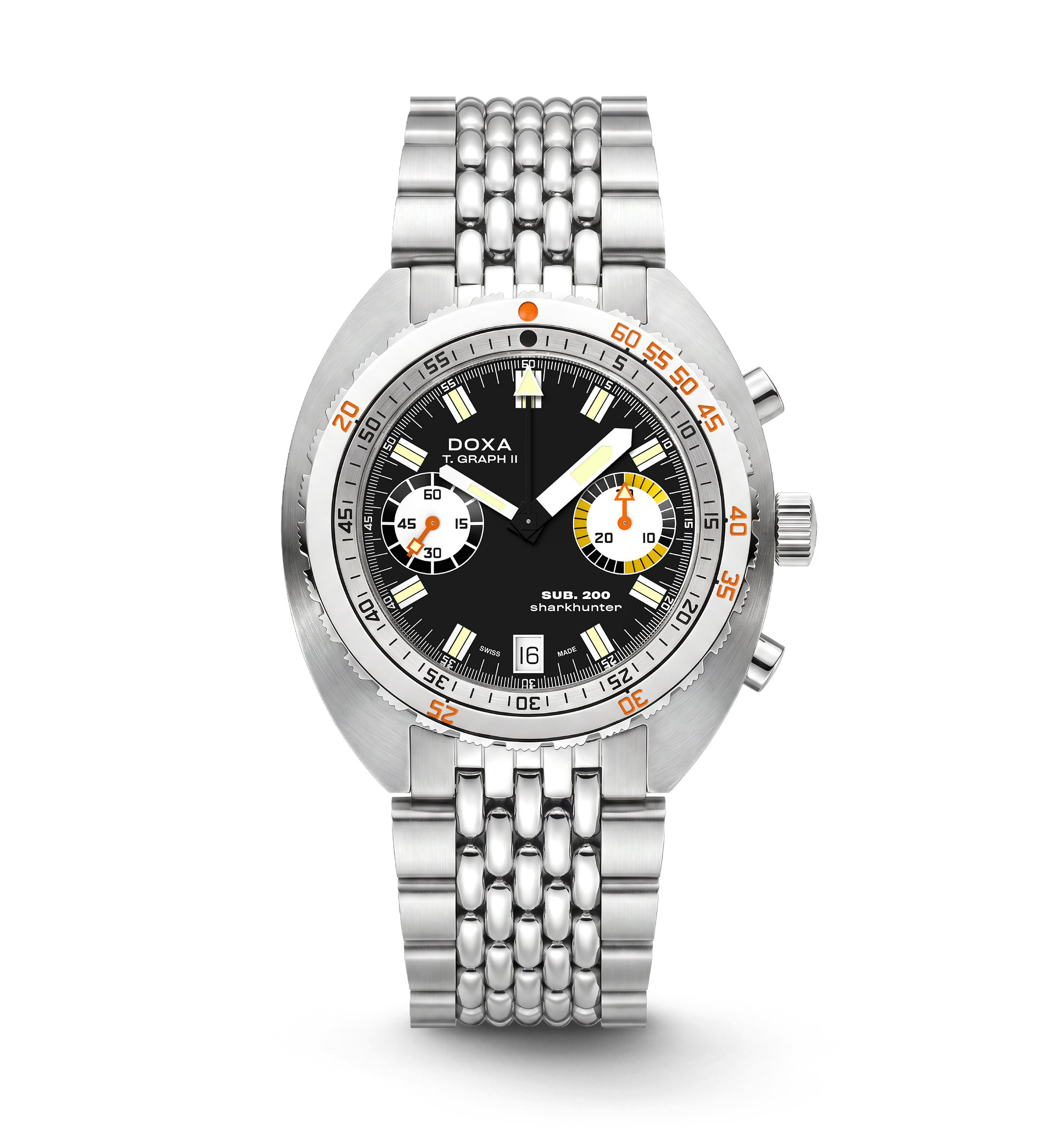 Doxa SUB 200 T.GRAPH II Sharkhunter Automatic Chronograph (Black Dial / 42mm)
