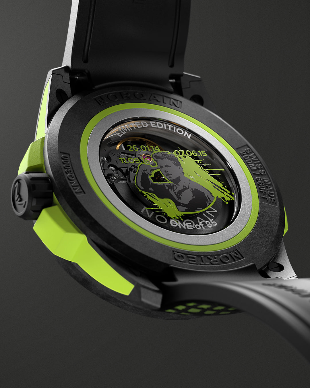 Norqain Independence Wild One Skeleton Stan The Man Limited Edition Auto (Green Skeleton Dial / 42mm)