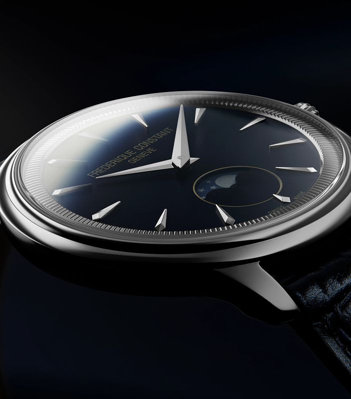 Frederique Constant Classics Moneta Moonphase Quartz (Blue Dial / 37mm)
