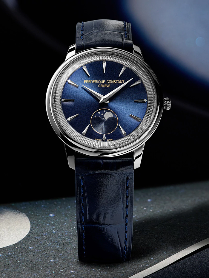 Frederique Constant Classics Moneta Moonphase Quartz (Blue Dial / 37mm)