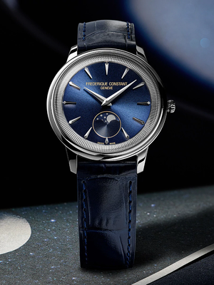 Frederique Constant Classics Moneta Moonphase Quartz (Blue Dial / 37mm)