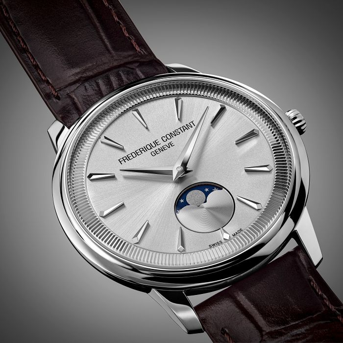 Frederique Constant Classics Moneta Moonphase Quartz (Silver Dial / 37mm)