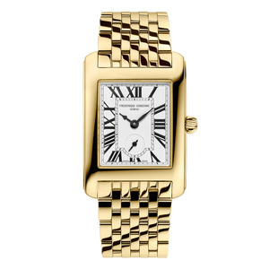 Frederique Constant Classics Carrée Quartz (White Dial / 36mm x 25mm / Yellow Gold Plated Case)