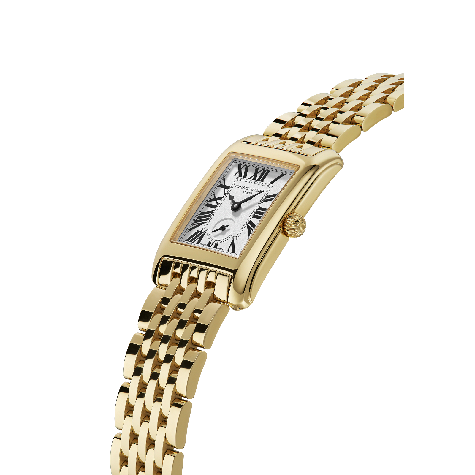 Frederique Constant Classics Carrée Quartz (White Dial / 36mm x 25mm / Yellow Gold Plated Case)