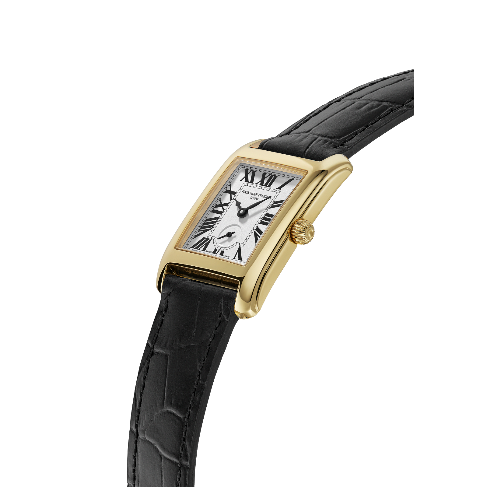Frederique Constant Classics Carrée Quartz (White Dial / 36mm x 25mm / Yellow Gold Plated Case)