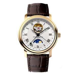 Frederique Constant Classics Heart Beat Moonphase Date Automatic (White Dial / 40mm / Yellow Gold Plated Case)