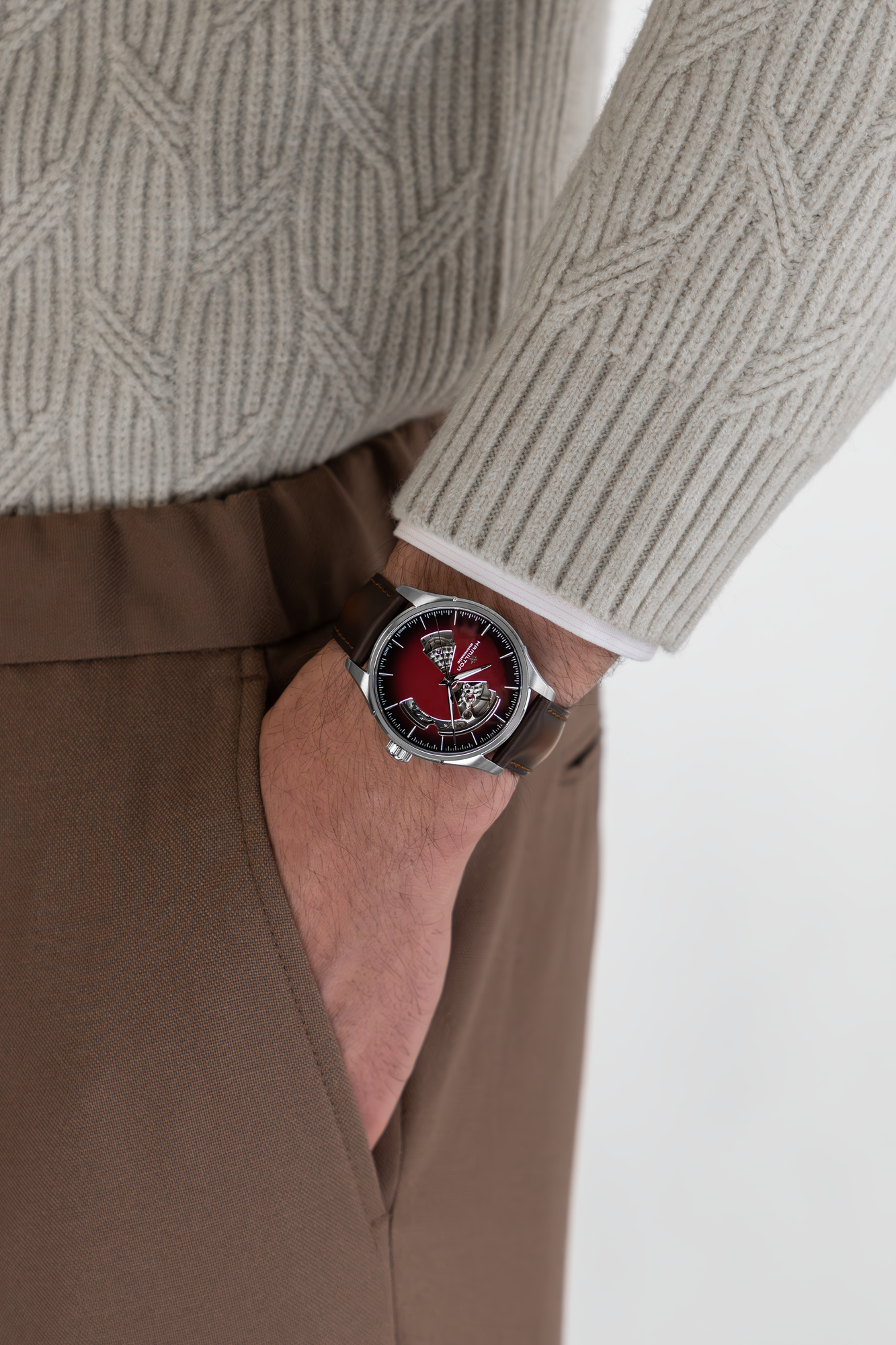 Hamilton Jazzmaster Open Heart Auto (Smoked Burgundy Dial / 40mm)