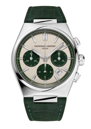 Frederique Constant Highlife Automatic Chronograph (Cream Dial / Green Sub-Dials / 41mm)