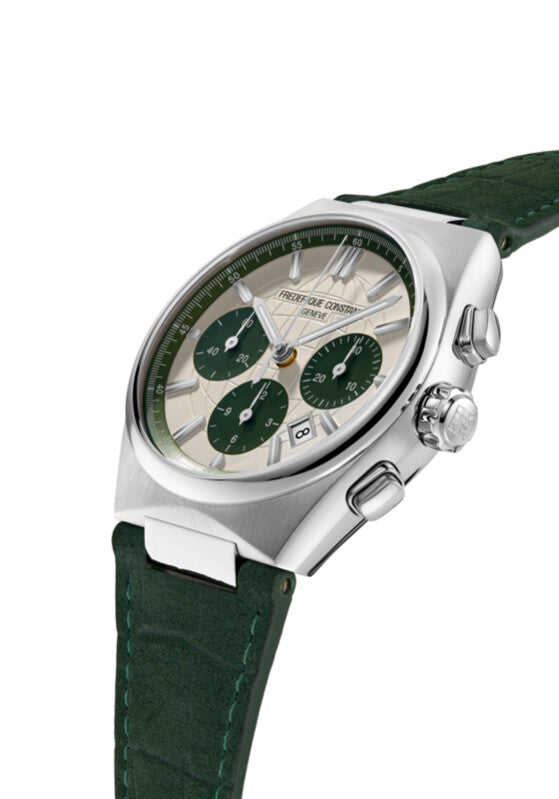 Frederique Constant Highlife Automatic Chronograph (Cream Dial / Green Sub-Dials / 41mm)