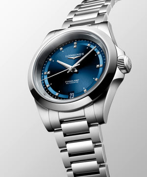 Longines Conquest Automatic Blue Dial 34mm Hemsleys Jewellers