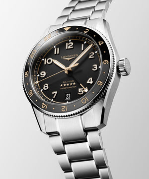 Longines Spirit Zulu Time Automatic (Black Dial / 39mm / Black & Grey Bezel)